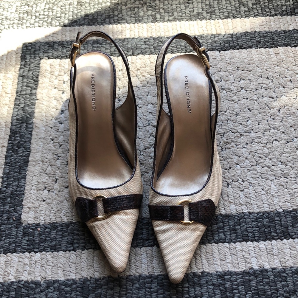 Slip on mini heel shoes size 7.5